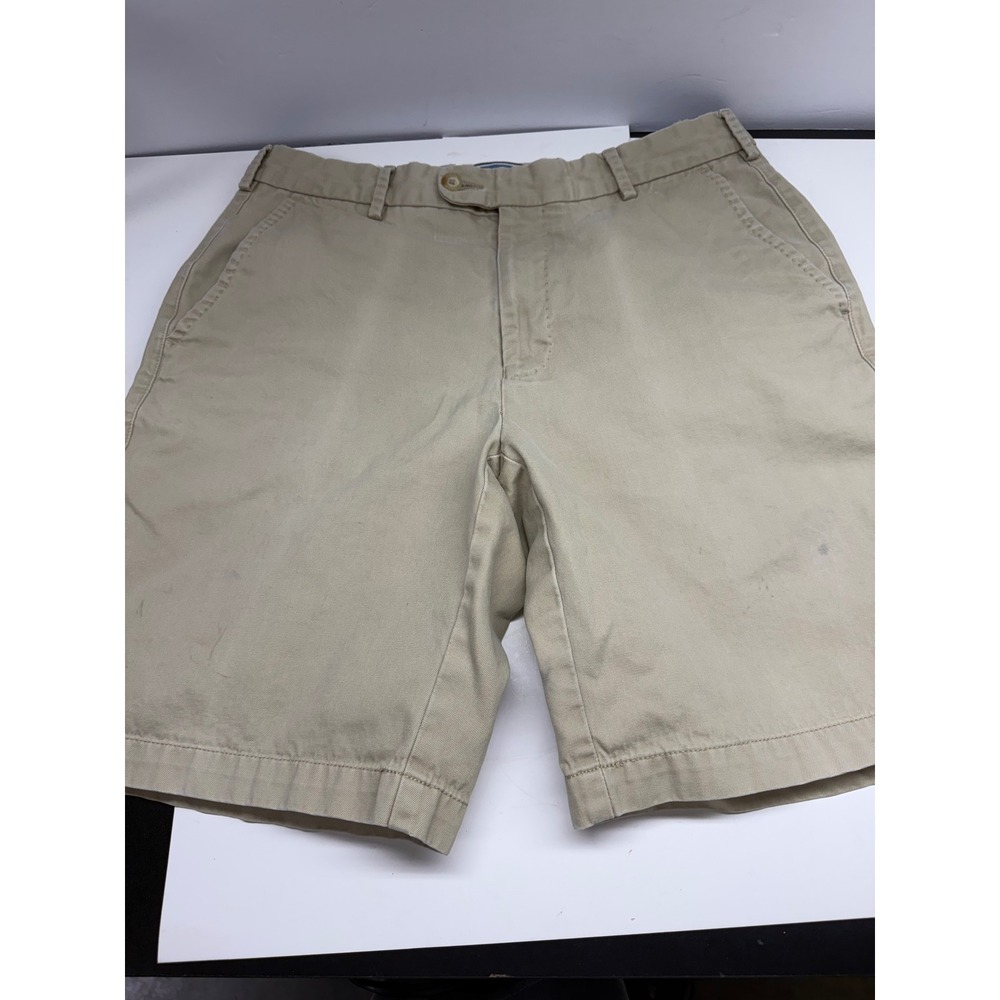 Peter Millar Auburn University Pima Cotton Chino Shorts Mens 32 Khaki AU Logo